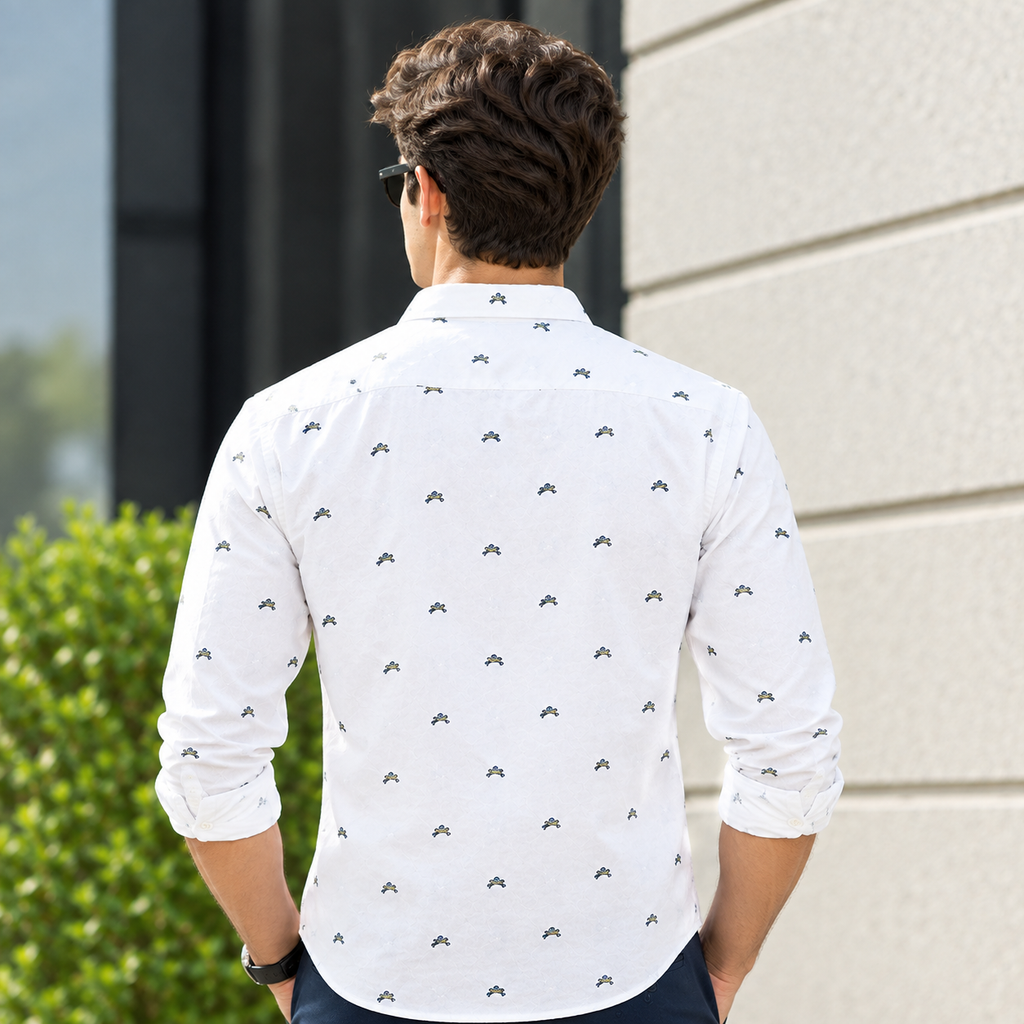 Multi Hare Non Iron White Check Shirt