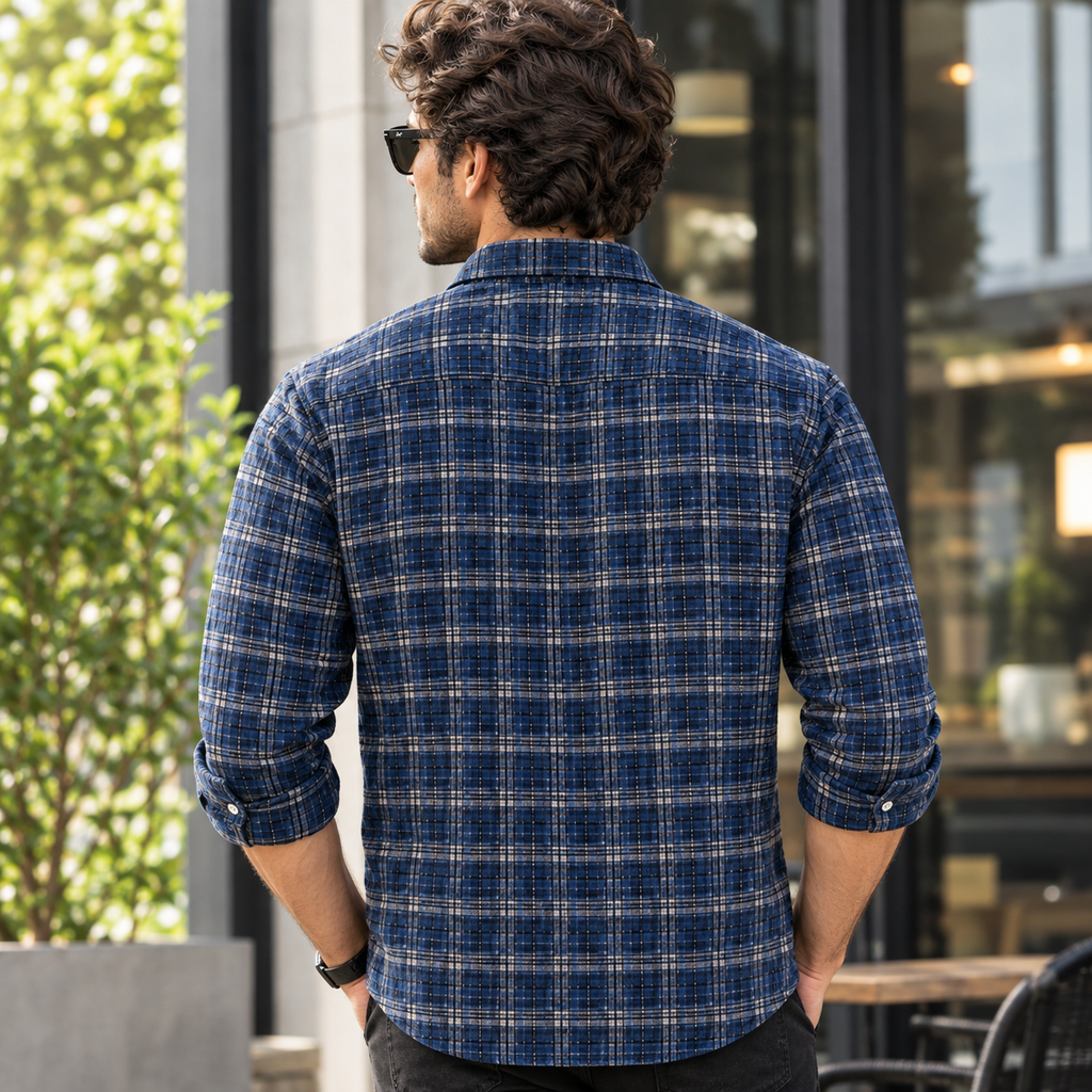 Indigo Blue Overchecked Shirt