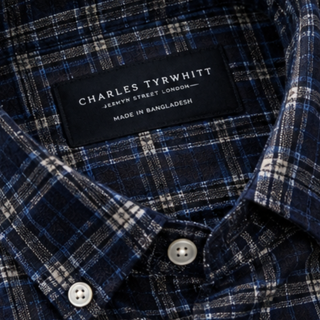 French Blue Check Shirt