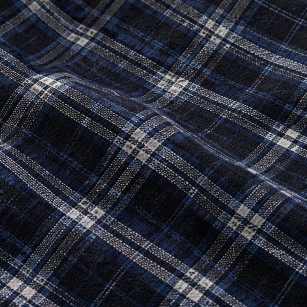 French Blue Check Shirt