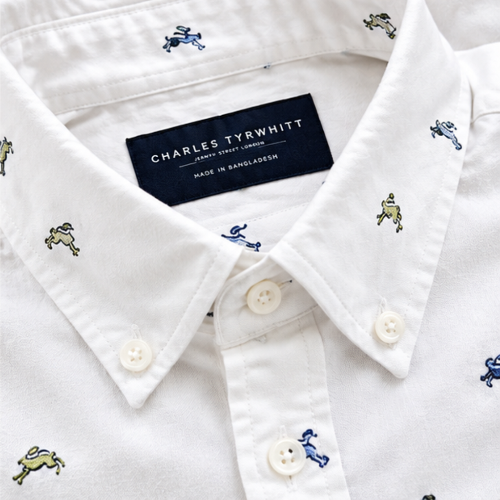 Multi Hare Non Iron White Check Shirt